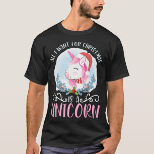 All I Want For Christmas Is A Unicorn Chistmas Sea T-Shirt