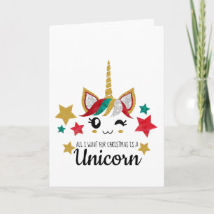 All I Want For Christmas is a Unicorn Holiday Card