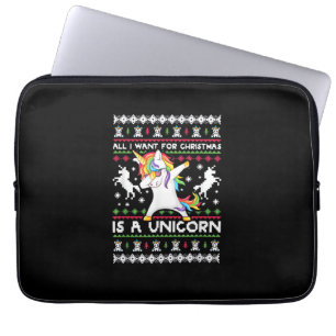 All I Want For Christmas Is A Unicorn T-Shirt Laptop Sleeve