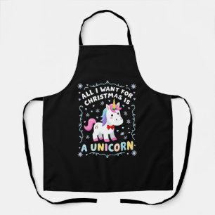 All I Want For Christmas Is A Unicorn Ugly Sweater Apron
