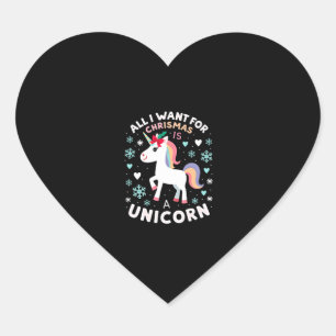 All I Want For Christmas Is A Unicorn Ugly Sweater Heart Sticker