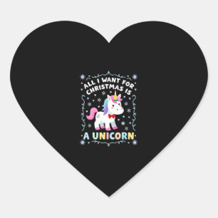 All I Want For Christmas Is A Unicorn Ugly Sweater Heart Sticker