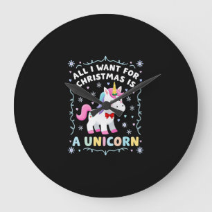 All I Want For Christmas Is A Unicorn Ugly Sweater Large Clock