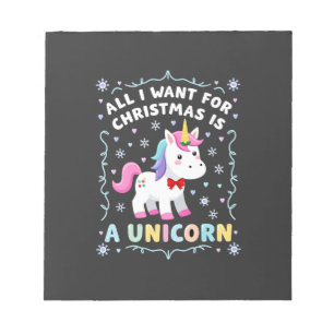 All I Want For Christmas Is A Unicorn Ugly Sweater Notepad