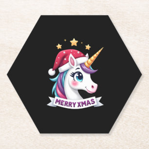All I Want For Christmas Is A Unicorn Ugly Sweater Paper Coaster