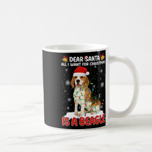 All I Want For Christmas Is Beagle Santa Hat Dog L Coffee Mug