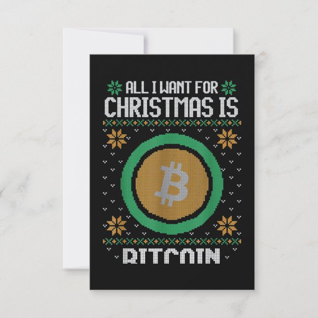 All I Want For Christmas Is Bitcoin BTC Card (Front)