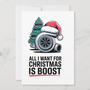 All i Want for Christmas is Boost Turbo Engine  Thank You Card