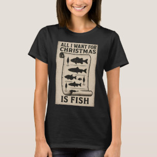 All I Want for Christmas Is Fish Vintage T-Shirt
