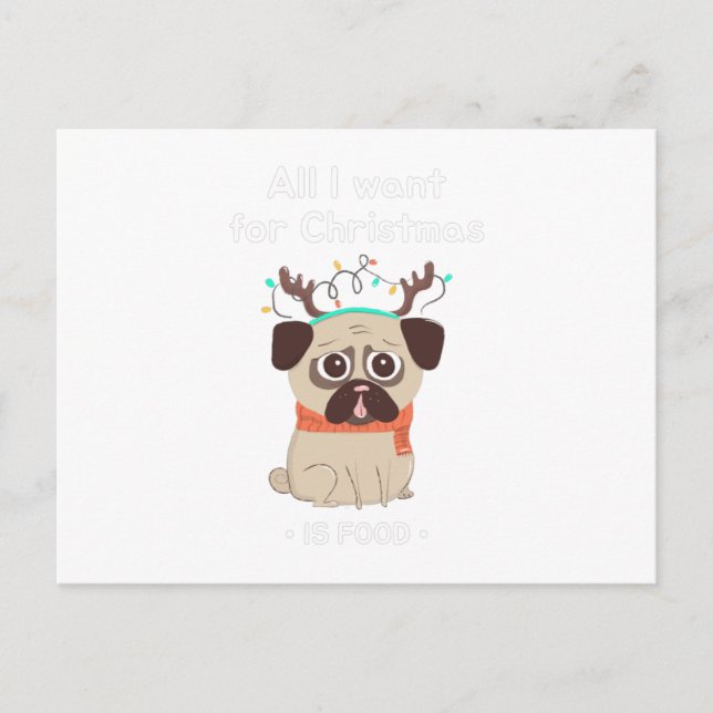 All I want for Christmas .IS FOOD. Funny Bunny Postcard (Front)