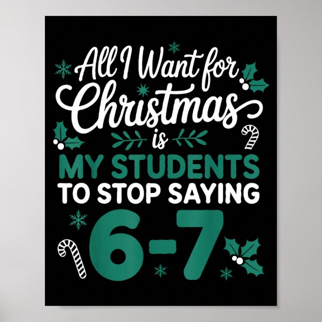 All I Want For Christmas Is My Students To Stop Sa Poster (Front)