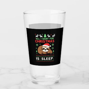 All I Want For Christmas Is Sleep - Funny Xmas Slo Glass