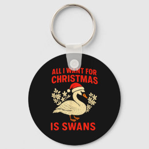 All I Want For Christmas Is Swans Ugly Xmas Sweate Key Ring