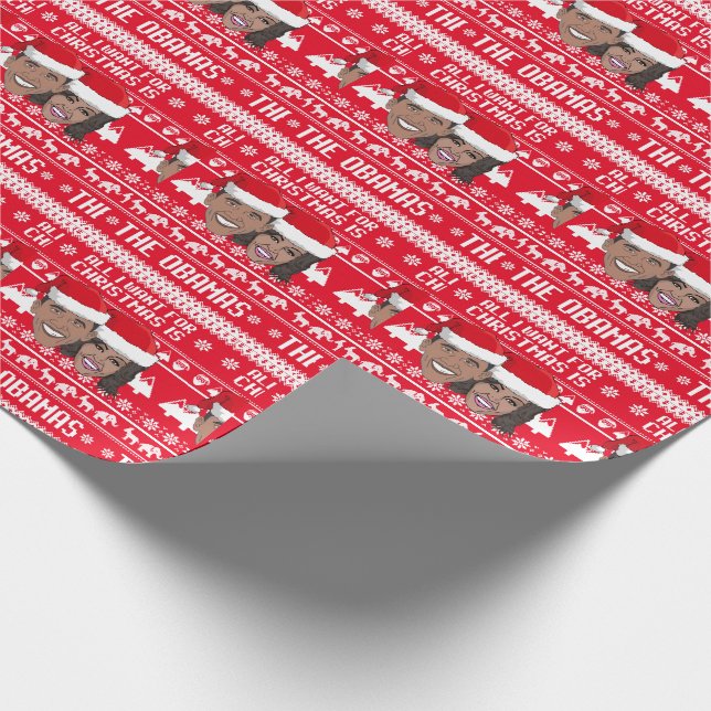 All I want for Christmas is The Obamas Wrapping Paper (Corner)