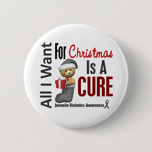 All I Want For Christmas Juvenile Diabetes 6 Cm Round Badge