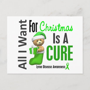 All I Want For Christmas Lyme Disease Holiday Postcard