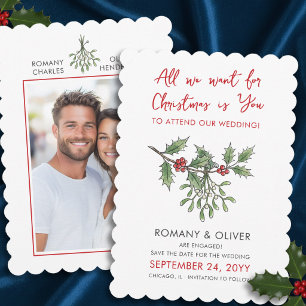All I Want For Christmas Mistletoe Wedding Save The Date