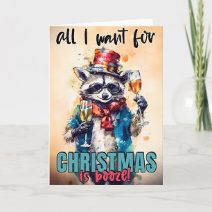 All I Want For Christmas...Racoon Holiday Card