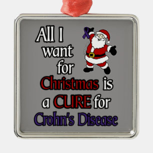 All I Want For Christmas/Santa...Crohn's Metal Ornament