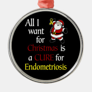 All I Want For Christmas/Santa...Endometriosis Metal Ornament