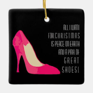 All I want for Christmas Shoes design ornament