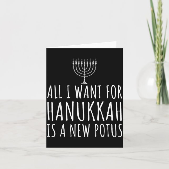 All I Want For Hanukkah Is A New Tus Funny Trump  Card (Front)