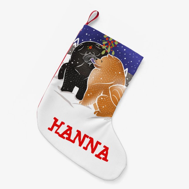 ALL I WANT FOR XMAS - Chow custom stocking (Front (Hanging))