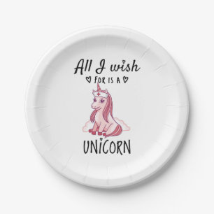 All I wish for is a Unicorn Paper Plate