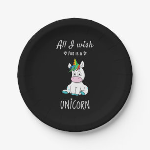 All I wish for is a Unicorn Paper Plate