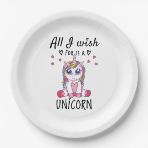 All I wish for is a Unicorn Paper Plate