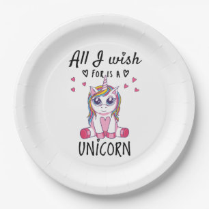 All I wish for is a Unicorn Paper Plate