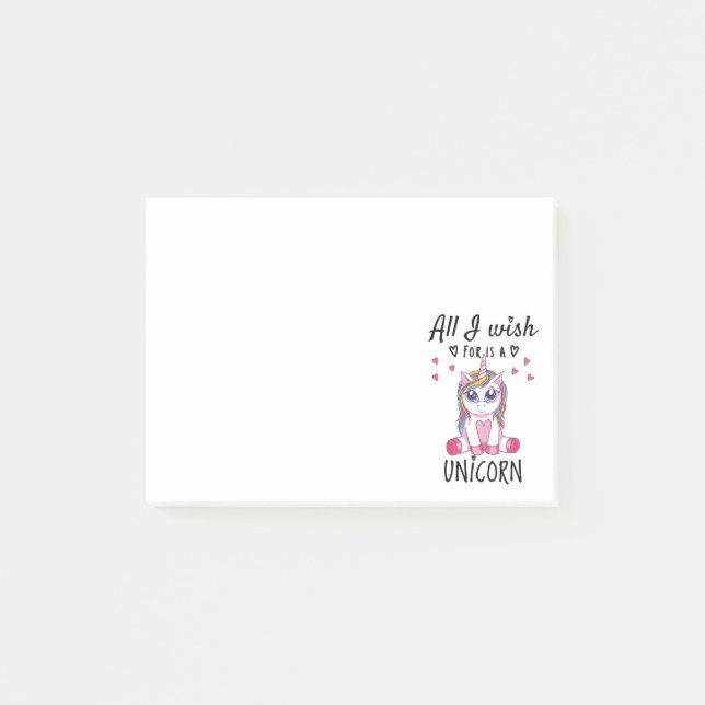 All I wish for is a Unicorn Post-it Notes (Front)