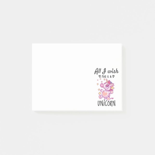 All I wish for is a Unicorn Post-it Notes (Front)