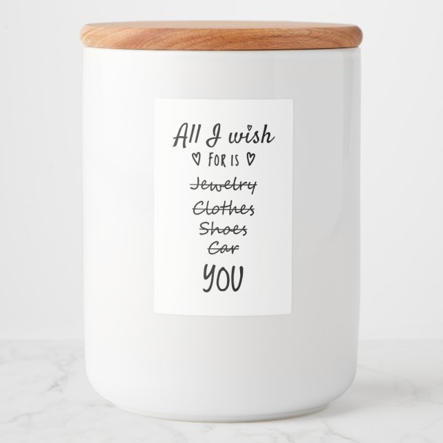 All I wish for is You Food Label (Front)