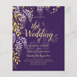 All-in1 Lilac Wisteria Wedding Invite RSVP QR Code Flyer