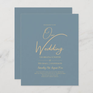 All-in-1 Elegant Sea Glass Teal Gold Wedding QR cd