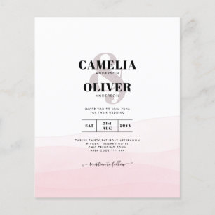 All-in-1 Ombre Pink Overlay Wedding Invite QR Code Flyer