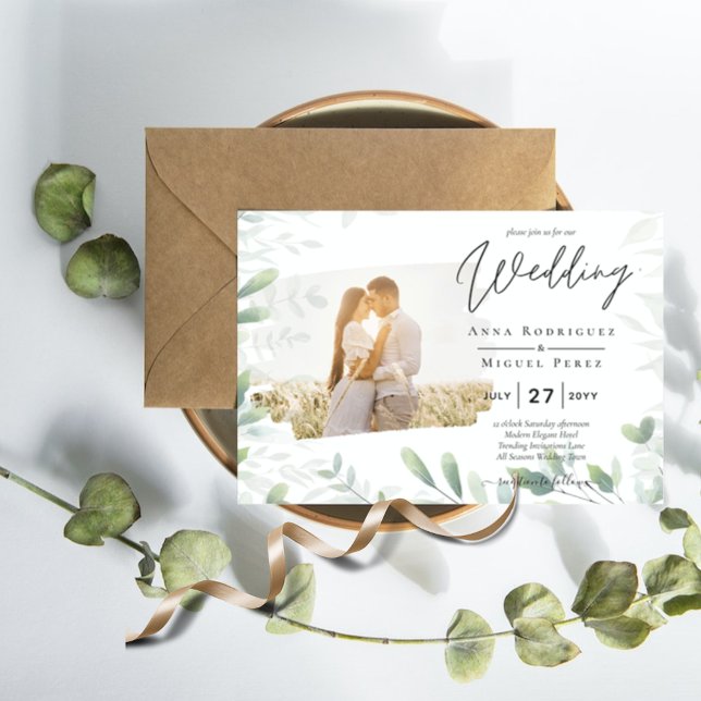 All-in-1 Photo Overlay GREENERY Wedding Invite (Creator Uploaded)