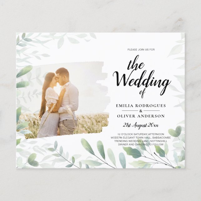 All-in-1 Photo Overlay GREENERY Wedding Invite Flyer (Front)