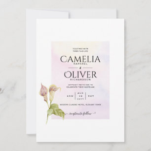 ALL-IN-1 Pink CALLA LILY Art Wedding INVITE