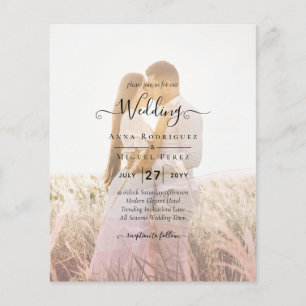 All-in-1 Pink Ombre Photo Overlay Wedding QR Code Flyer