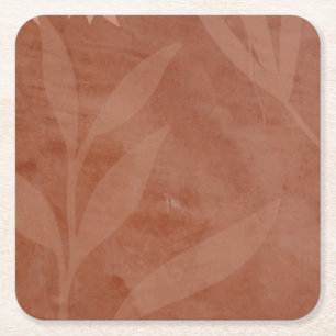 All-in-1 Rustic Terracotta Overlay Wedding Square Paper Coaster