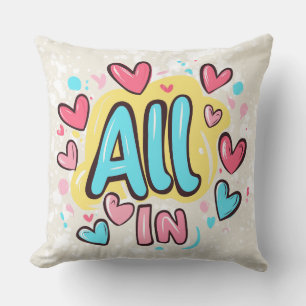 "All In" Graffiti-Style Cushion
