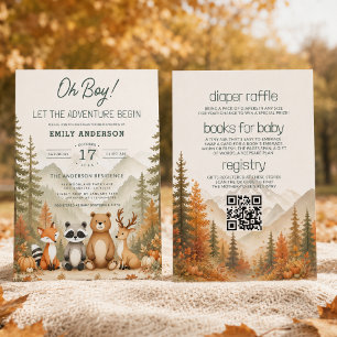 All in One Adventure Begins Fall Baby Shower Invitation