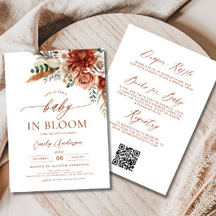All in One Autumn Wildflower Baby in Bloom Shower Invitation