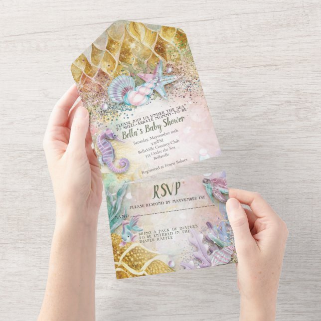 ALL IN ONE BABY SHOWER Invitation Design (Tearaway)