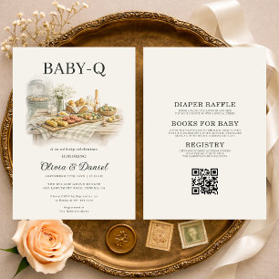 All in One Backyard Baby-Q BBQ Baby Shower Invitation