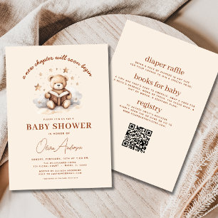 All in One Bear New Chapter Begins Baby Shower Invitation