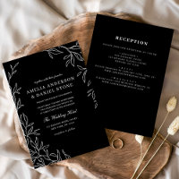 All in One Black & White Minimal Leaf Wedding