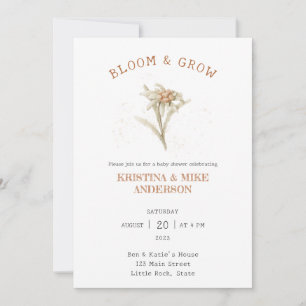All-in-One Bloom and Grow Edelweiss Baby Shower Invitation